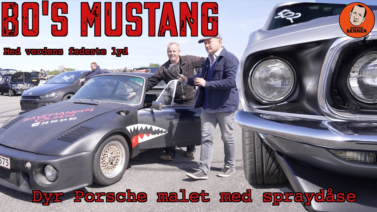 Din Bil - en vild Mustang og en dyr Porsche, som er malet med spraymaling