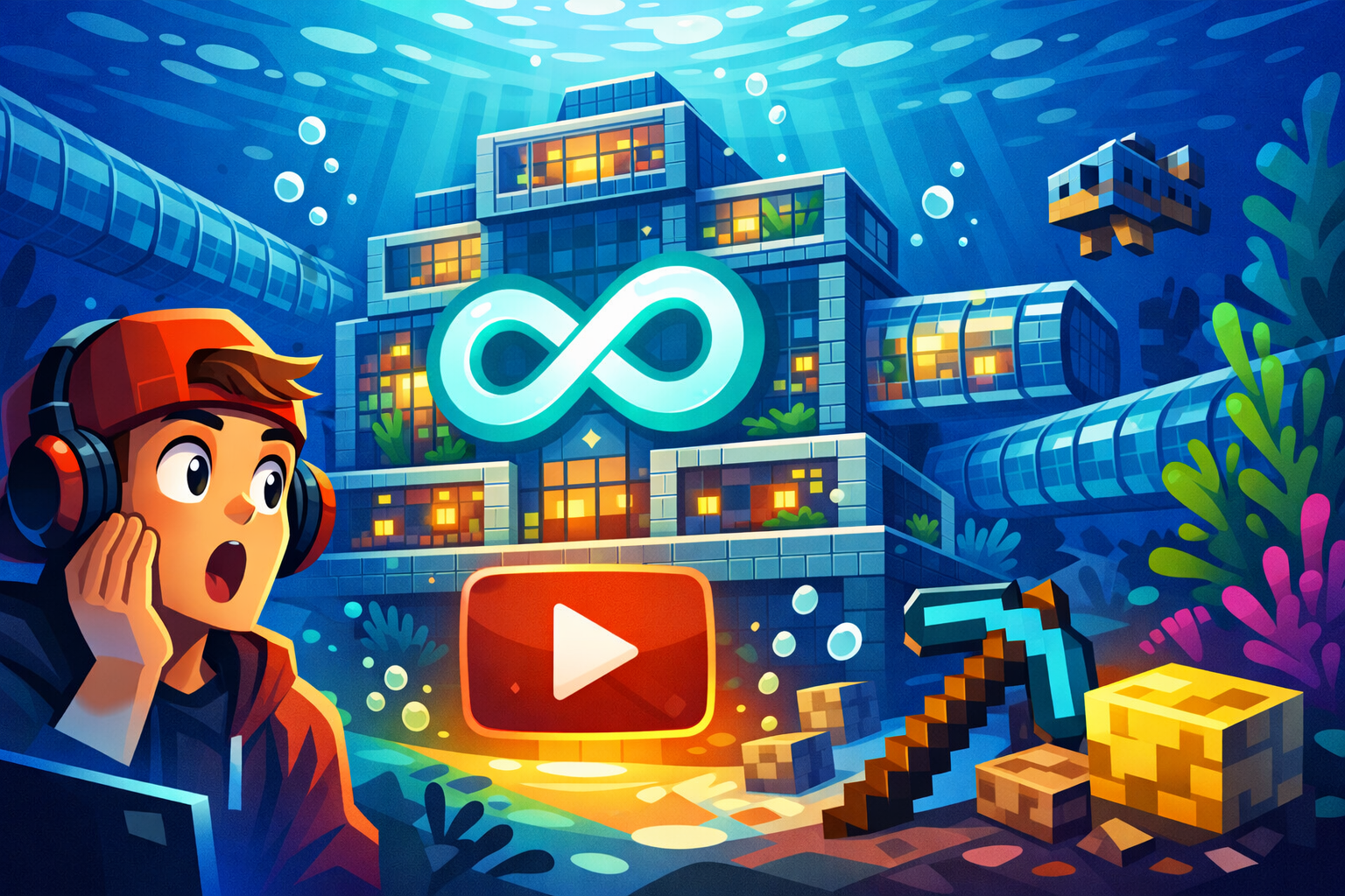 Ugens Udvalgte (Gaming): Jeg Finder et UENDELIGT Undervands-Hus i Minecraft!