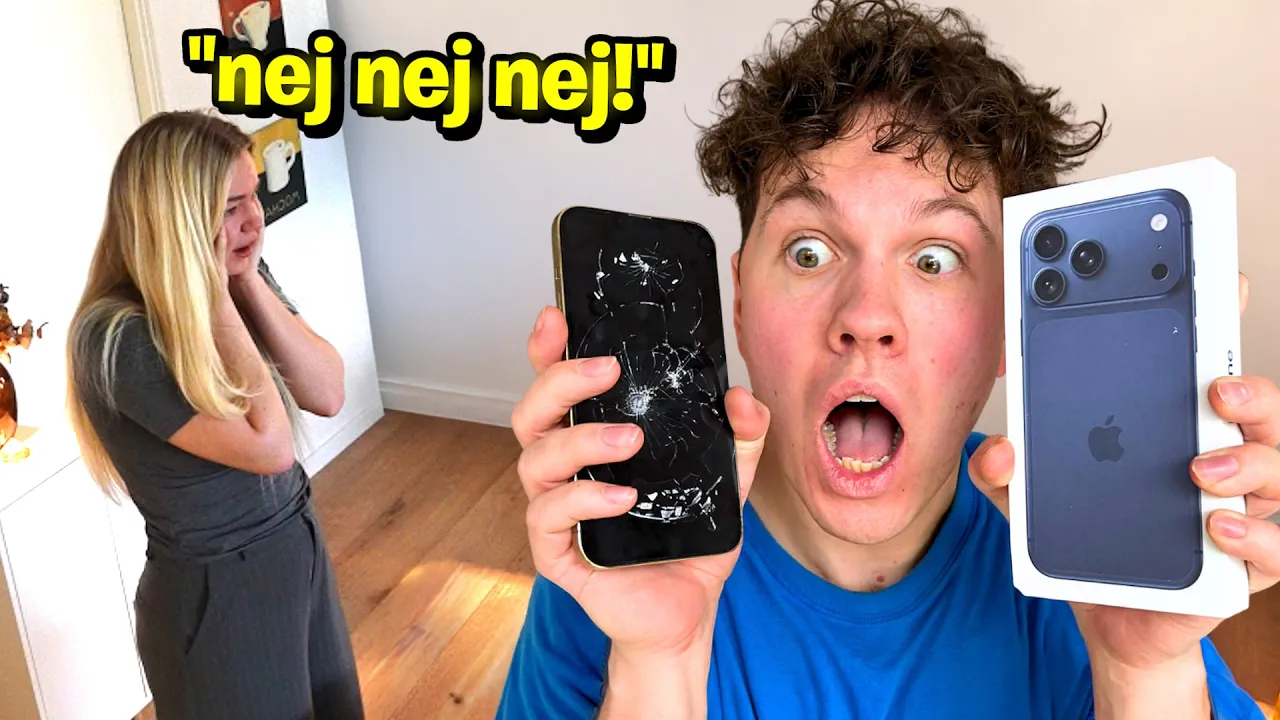 SMADRER KÆRESTES IPHONE OG KØBER EN NY PRANK!