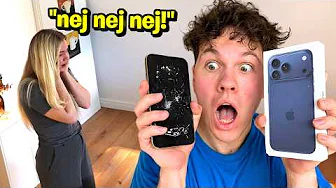 SMADRER KÆRESTES IPHONE OG KØBER EN NY PRANK!