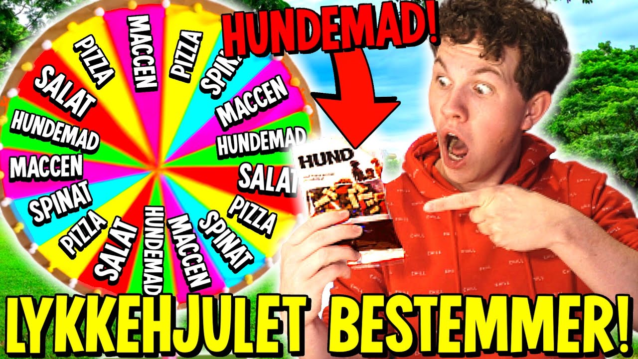 LYKKEHJULET BESTEMMER MIN MAD I 24 TIMER!! (JEG SPISER HUNDEMAD!!)