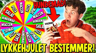 LYKKEHJULET BESTEMMER MIN MAD I 24 TIMER!! (JEG SPISER HUNDEMAD!!)