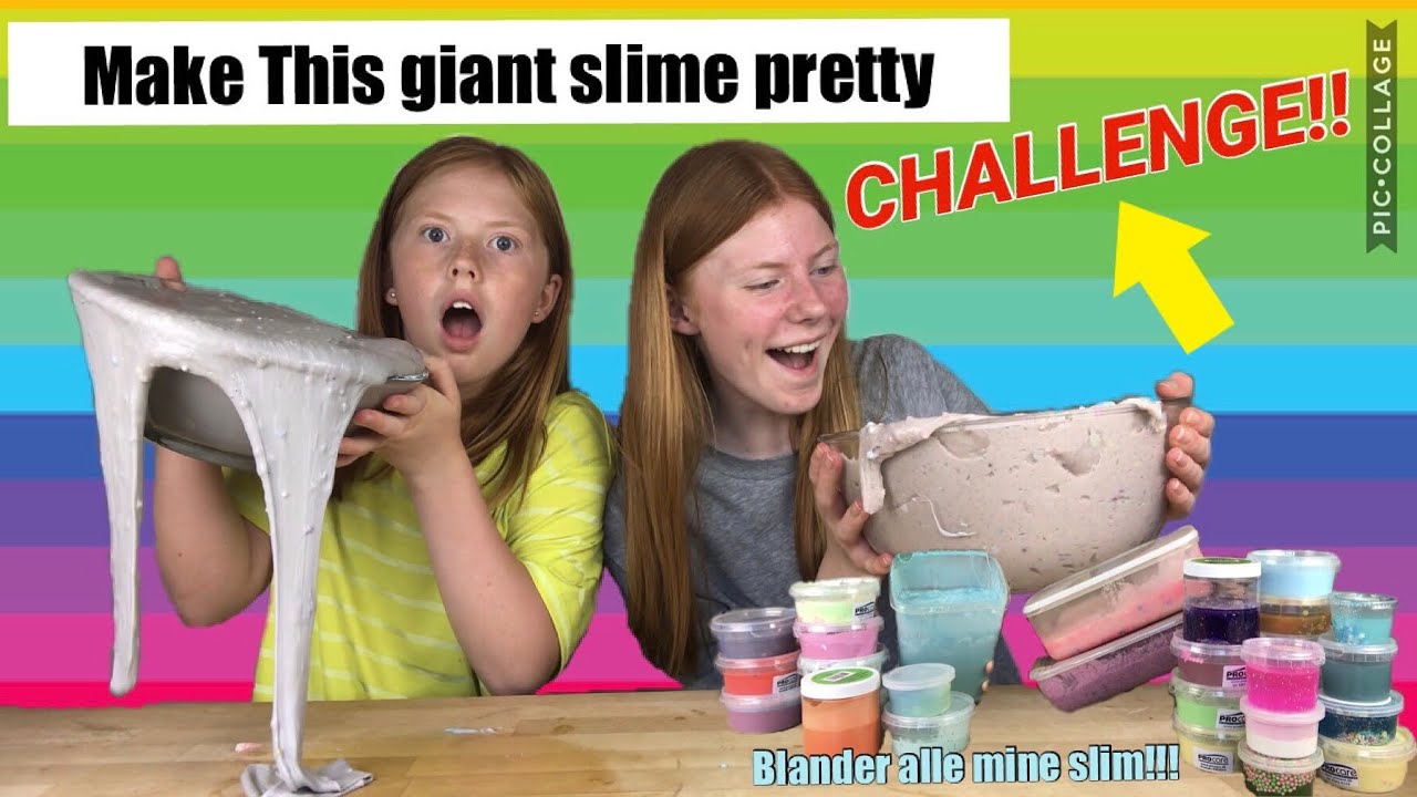 Make this GIANT slime pretty CHALLENGE!!//slime makeover//
