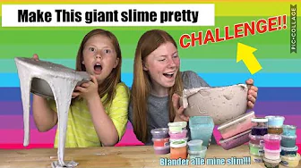 Make this GIANT slime pretty CHALLENGE!!//slime makeover//