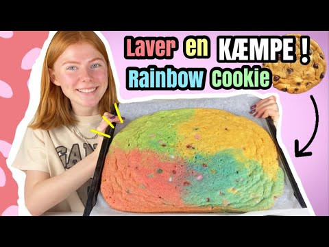 Laver en KÆMPE COOKIE!! //Rainbow cookie// Emmes krea-verden