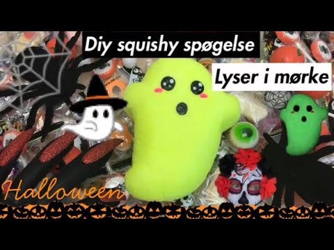 👻Diy glow in the Dark squishy spøgelse👻//halloween//
