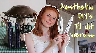 AESTHETIC DIY’S TIL DIT VÆRELSE (øreringeholder, klistermærker, blomster lys og bog side væg)