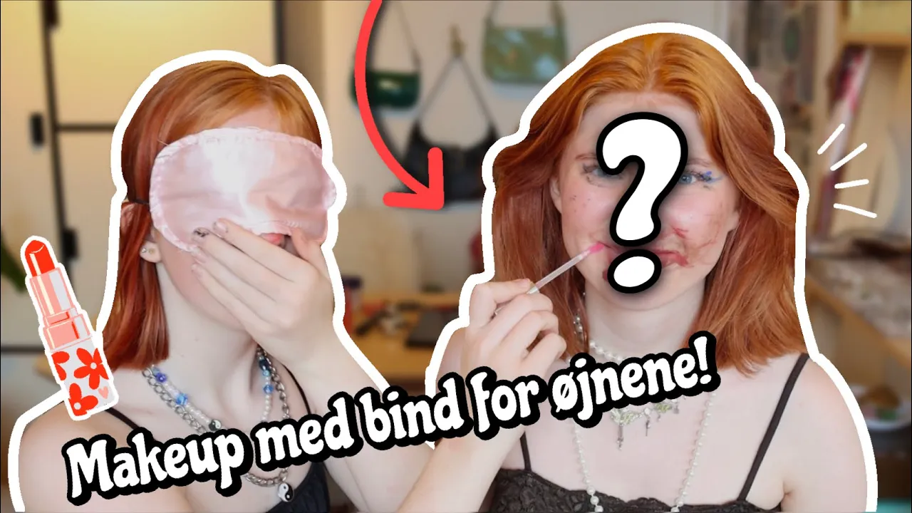 MAKEUP PÅ HINANDEN MED BIND FOR ØJNENE! (CHALLENGE) - Emmes