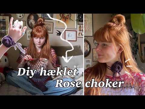 DIY HÆKLET ROSE CHOKER! - nybegynder venlig