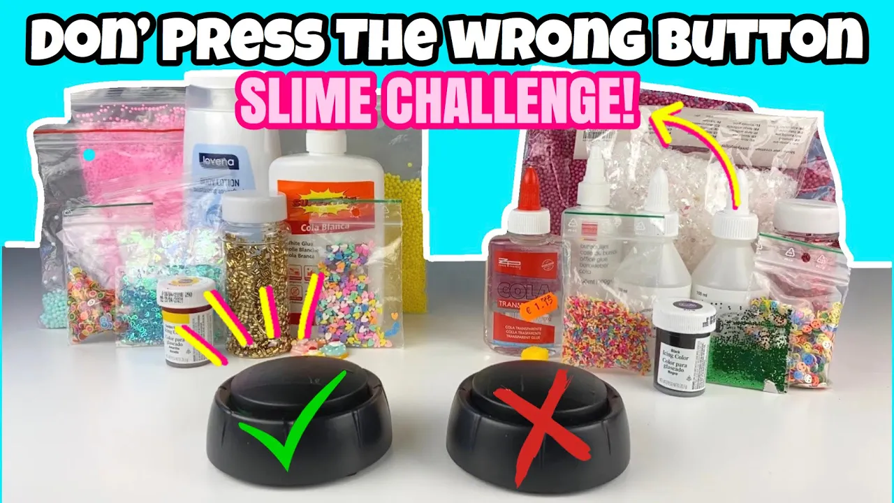 DON’T PRESS THE WRONG BUTTON SLIME CHALLENGE!! /Emmes krea-verden/
