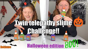 Twin telepathy slime CHALLENGE!!! /Halloween edition/ GIVEAWAY!!