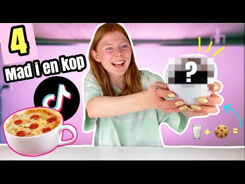 Tester 4 mad i en kop fra TikTok!! SMADRE ET GLAS! //Emmes krea-verden//
