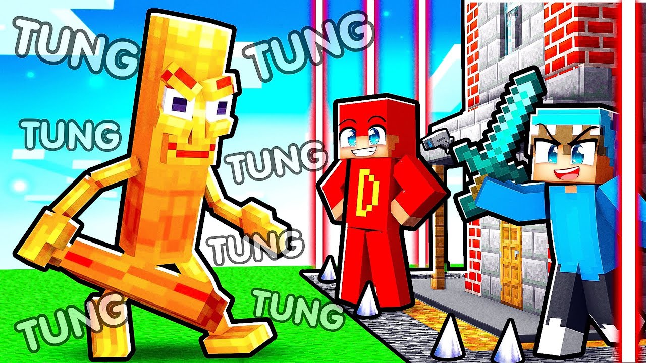 Jeg Beskytter Min Base Imod TUNG SAHUR i Minecraft!