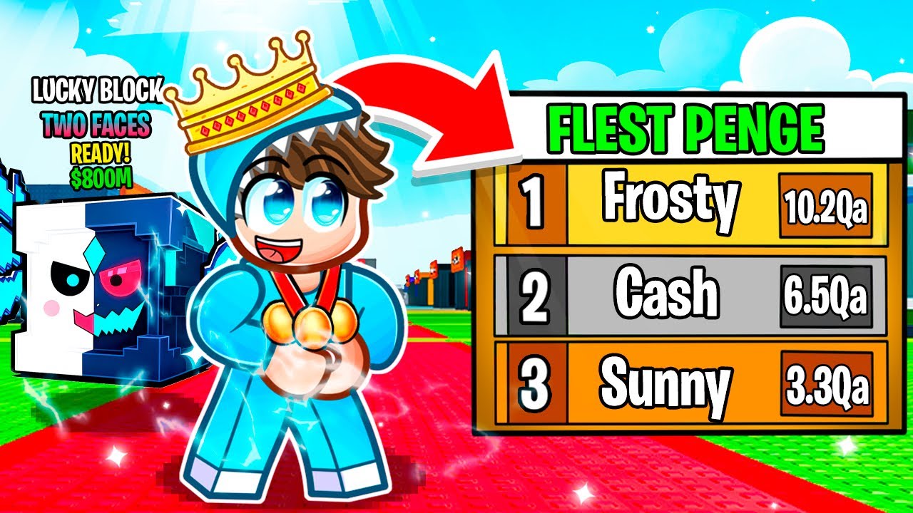 SÅDAN BLEV JEG #1 i BE A LUCKY BLOCK I ROBLOX!