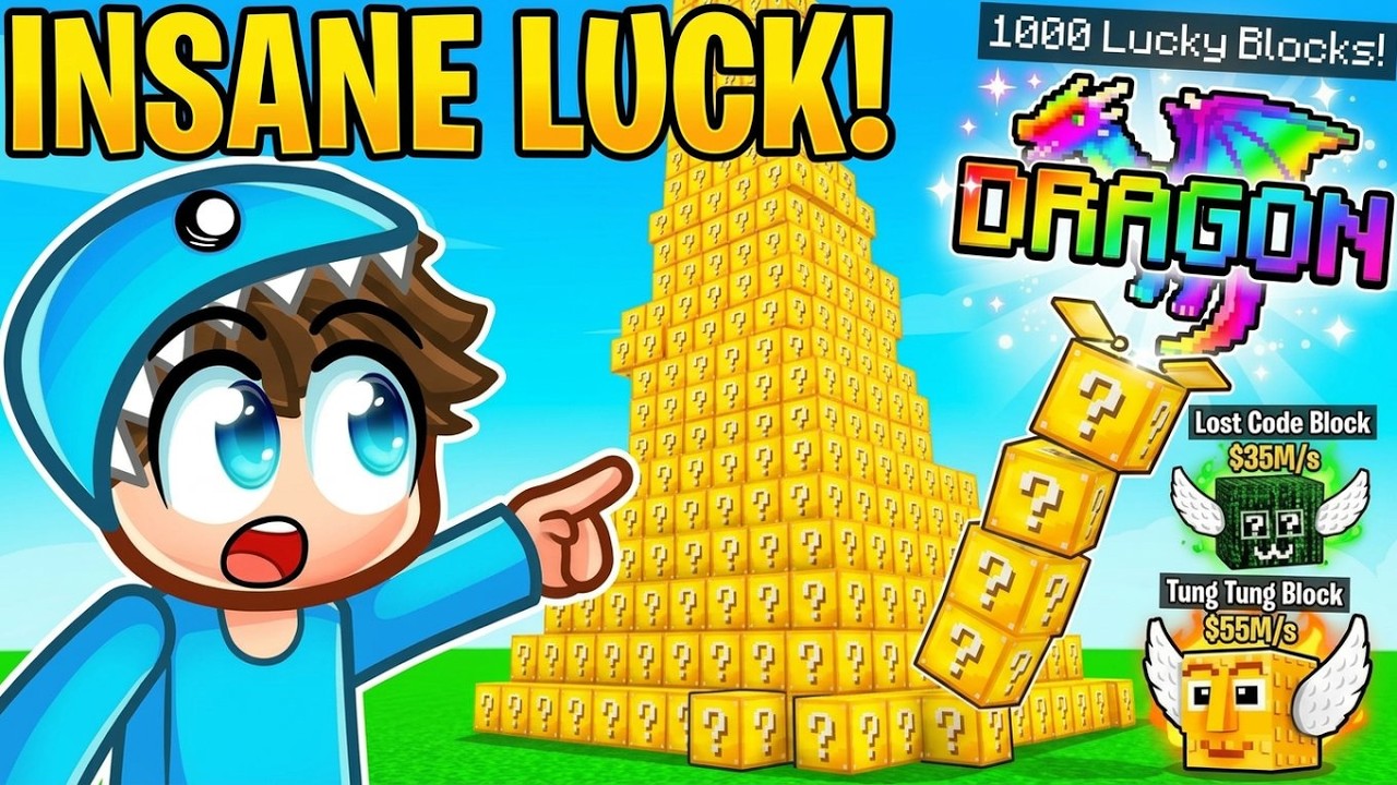Jeg ÅBNEDE 1000 LUCKY BLOCKS i Be a Lucky Block i Roblox!