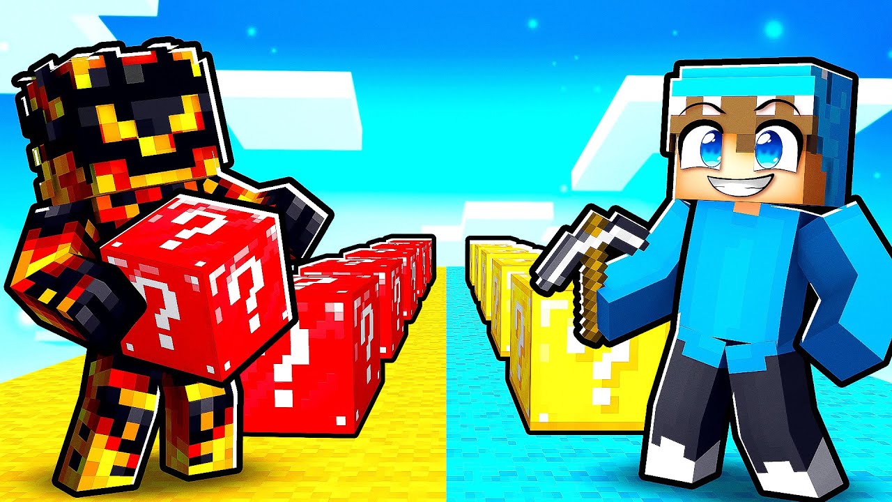 Lucky Block Race imod MrSpyplant i MInecraft!