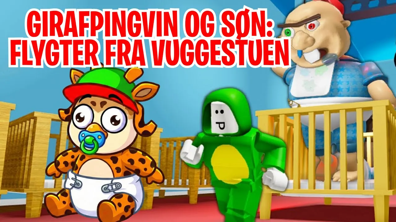Girafpingvin og søn flygter fra vuggestuen i Daycare Obby!