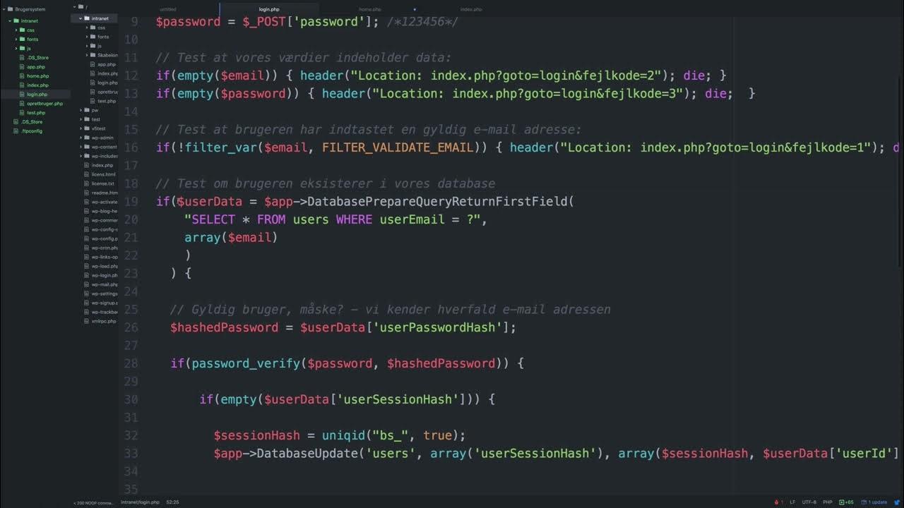 Beskyttede sider der kræver man er logget på | Byg et brugersystem i PHP (serie)