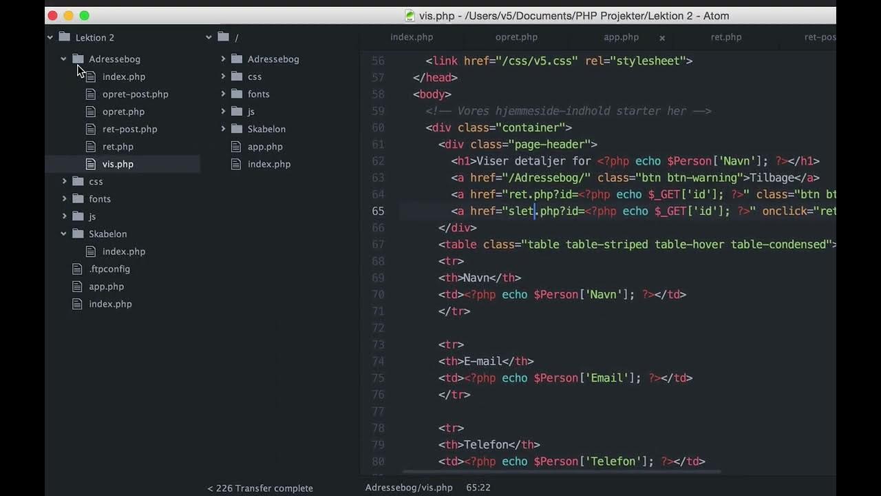 Slet data fra vores database | PHP og databaser