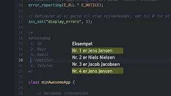 Opbygning af første tabel i vores MySQL-database | PHP og databaser