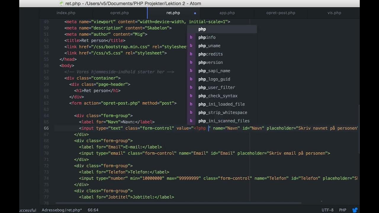 Ret data i vores database (Del 1 af 2) | PHP og databaser
