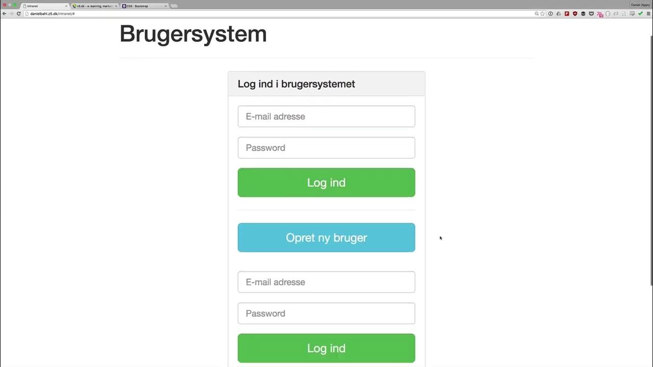Brug JavaScript/jQuery til at lave en lækker slide-effekt | Byg et brugersystem i PHP (serie)