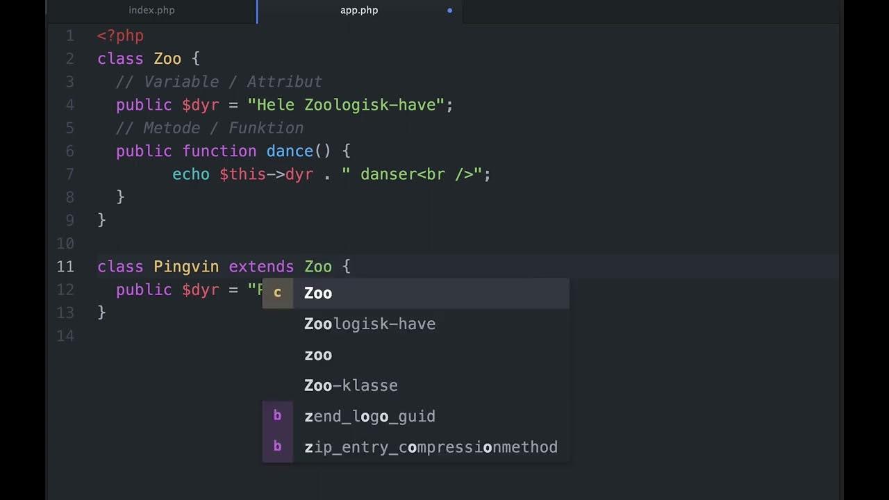 Klasser der bygger videre på hinanden | Videre med PHP-programmering (OOP)