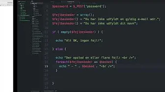 Opbygning af fejlhåndterings-system med et array i PHP | Byg et brugersystem i PHP (serie)