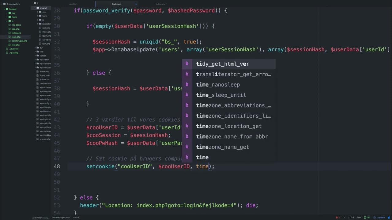 Opsæt Cookies i brugerens browser ved login | Byg et brugersystem i PHP (serie)
