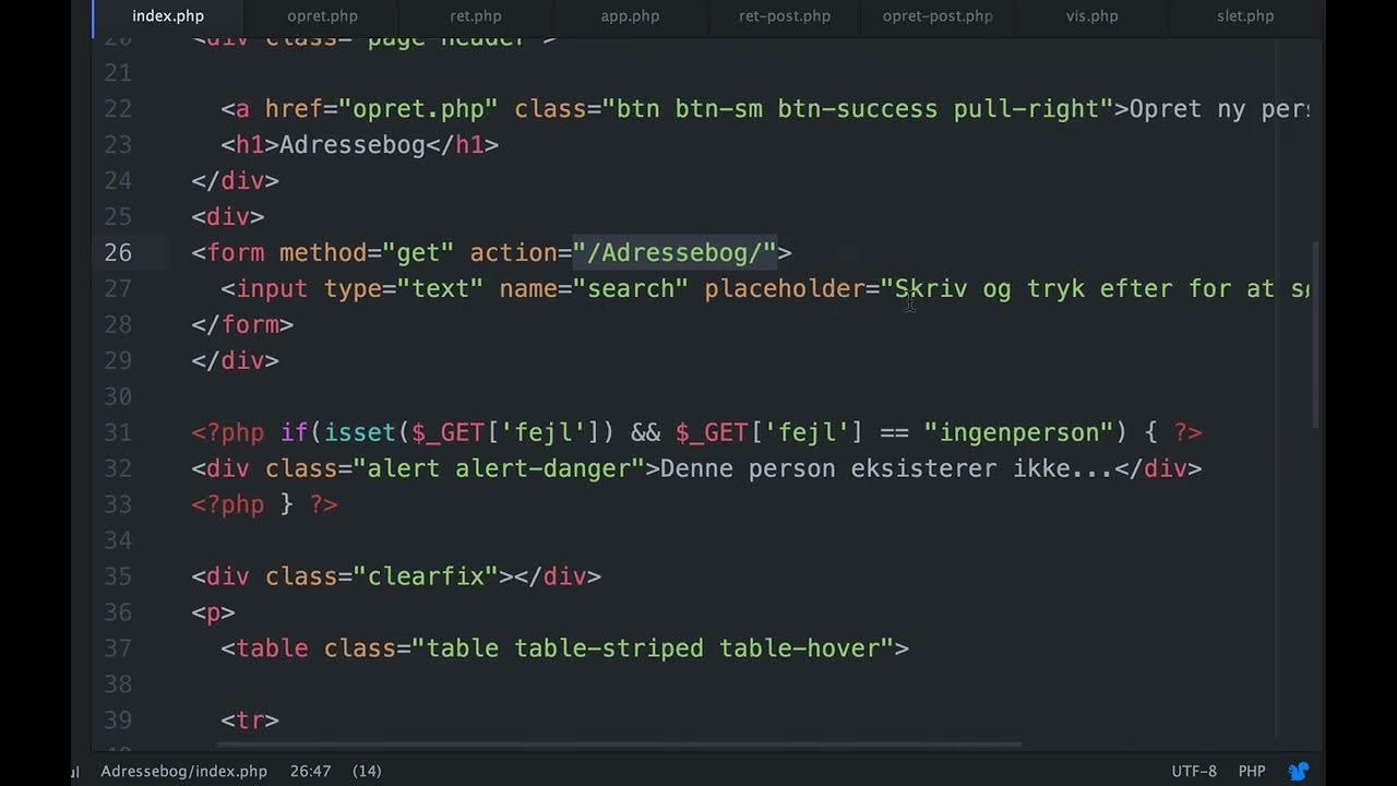 Søgefelt og data-søgning i SQL | PHP og databaser