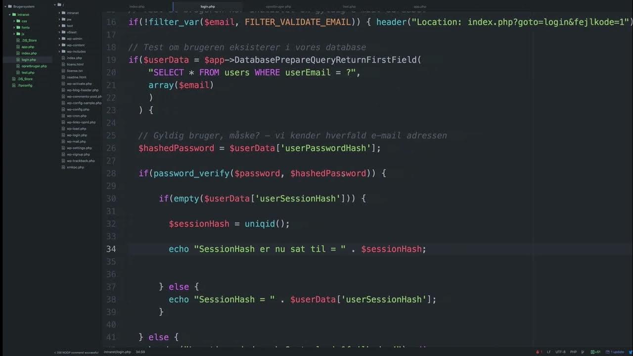 Byg SessionHashing til vores bruger-system i PHP | Byg et brugersystem i PHP (serie)