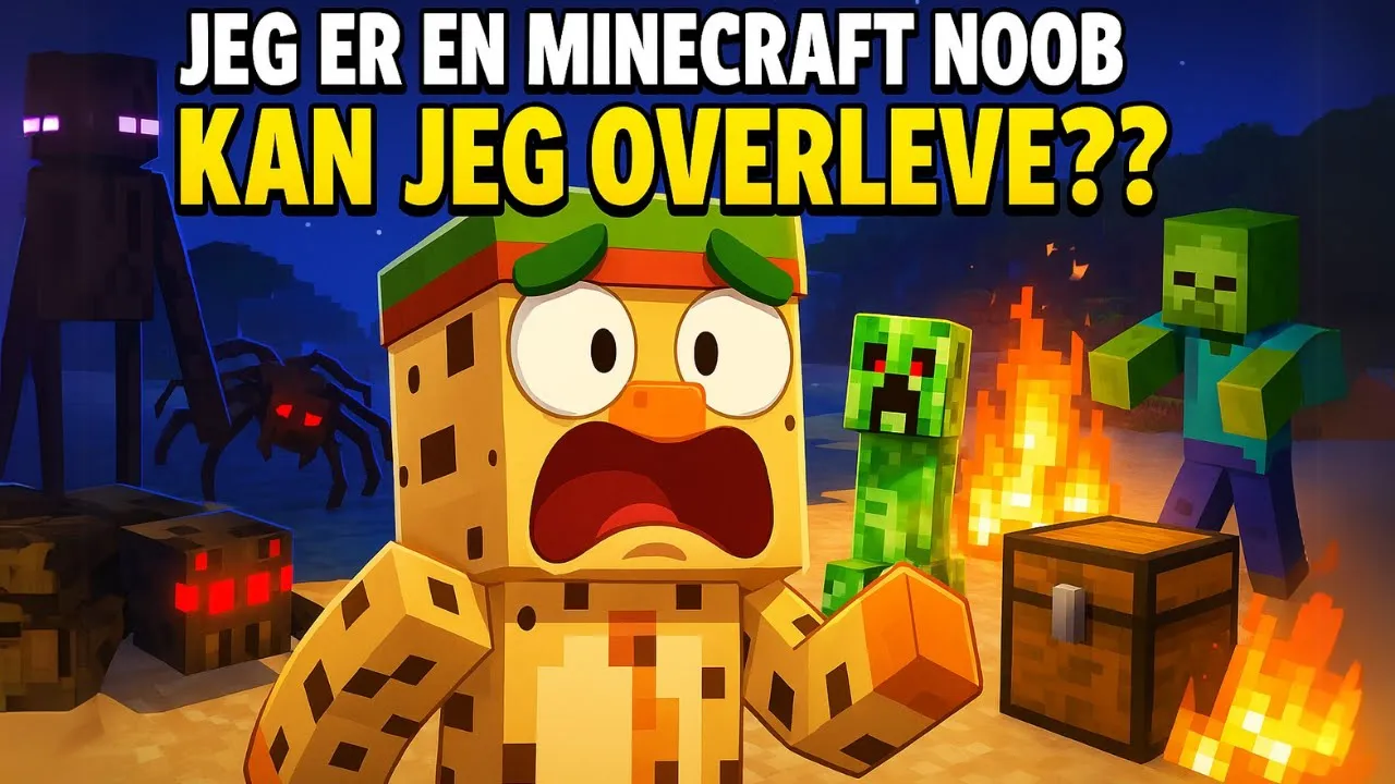 JEG ER EN NOOB 😱 Kan jeg OVERLEVE i Minecraft?! 💥