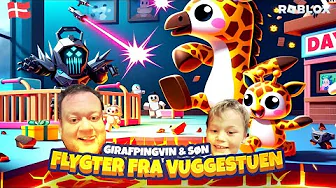 Girafpingvin og søn flygter fra vuggestuen i Daycare Obby!