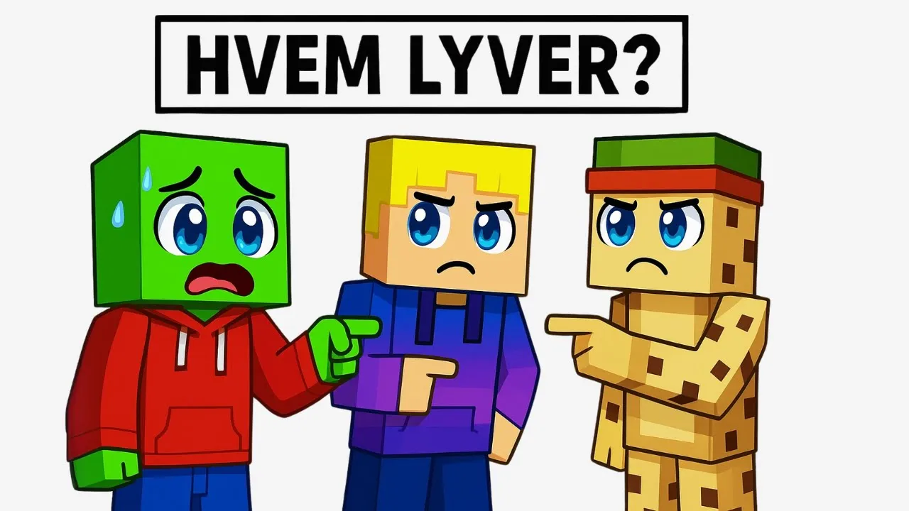 Hvilken YouTuber LYVER i Minecraft? 4 YouTubere: 1 sandhed, 3 løgnere!