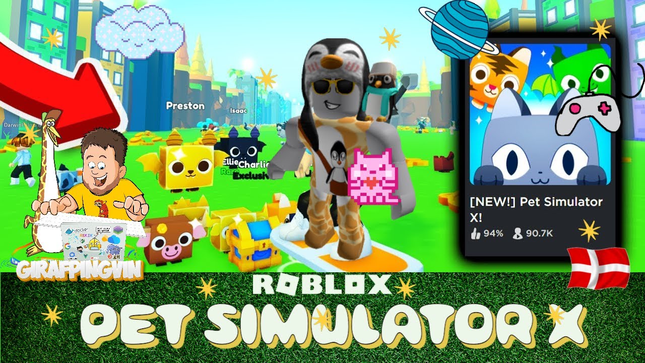 ROBLOX PET SIMULATOR X 🦒🐧 Spiller PET SIMULATOR X for første gang! Super sjovt 🐇🐰😽🐶🐕😍 - Roblox Dansk