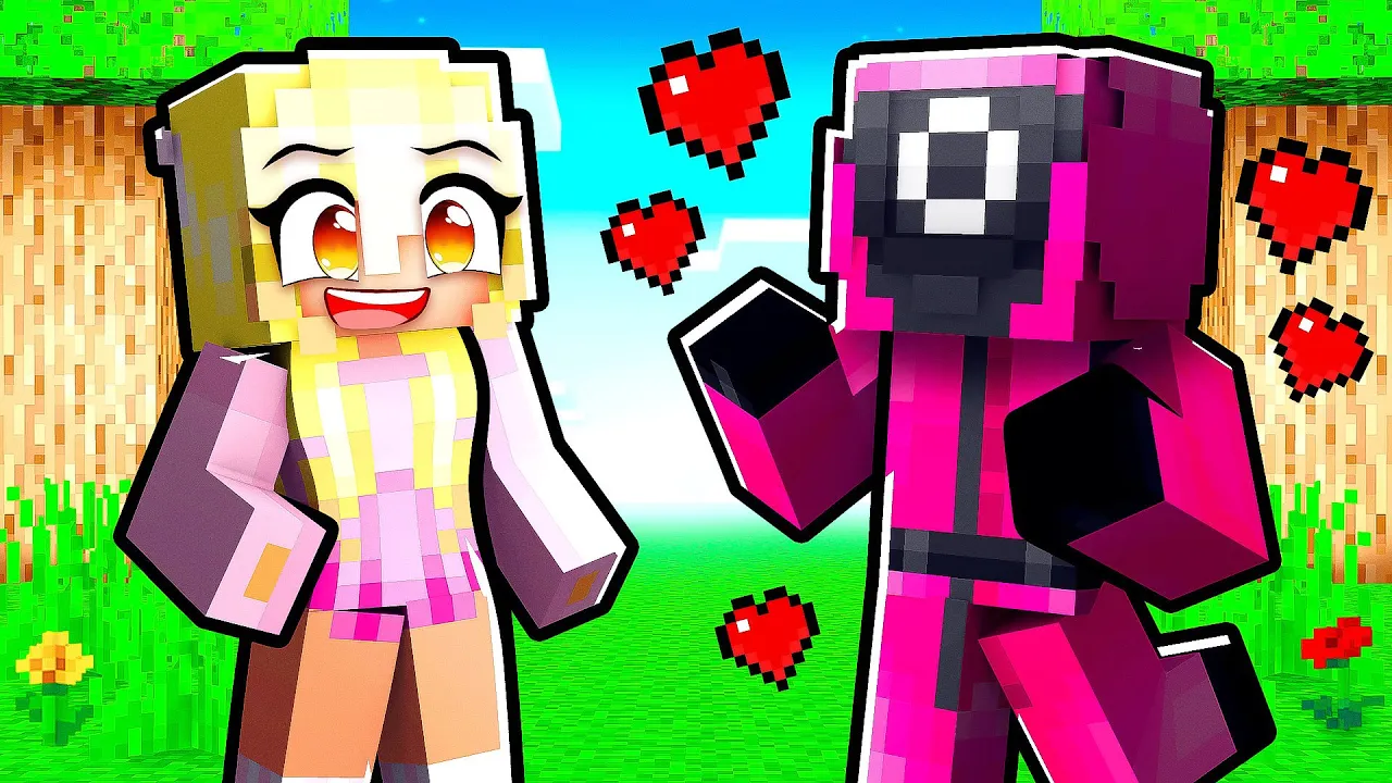 En SQUID GAME VAGT Har et CRUSH på Mig i Minecraft!