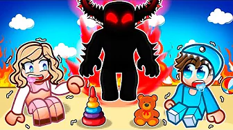 Jeg FLYGTER Fra Et ONDT MONSTER i Roblox Med Frosty!