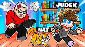 Mig og JUDEX Flygter fra en OND BEDSTEMOR som KATTE i Roblox!