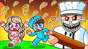 Jeg Flygter Fra En Ond Pizzamand I Roblox
