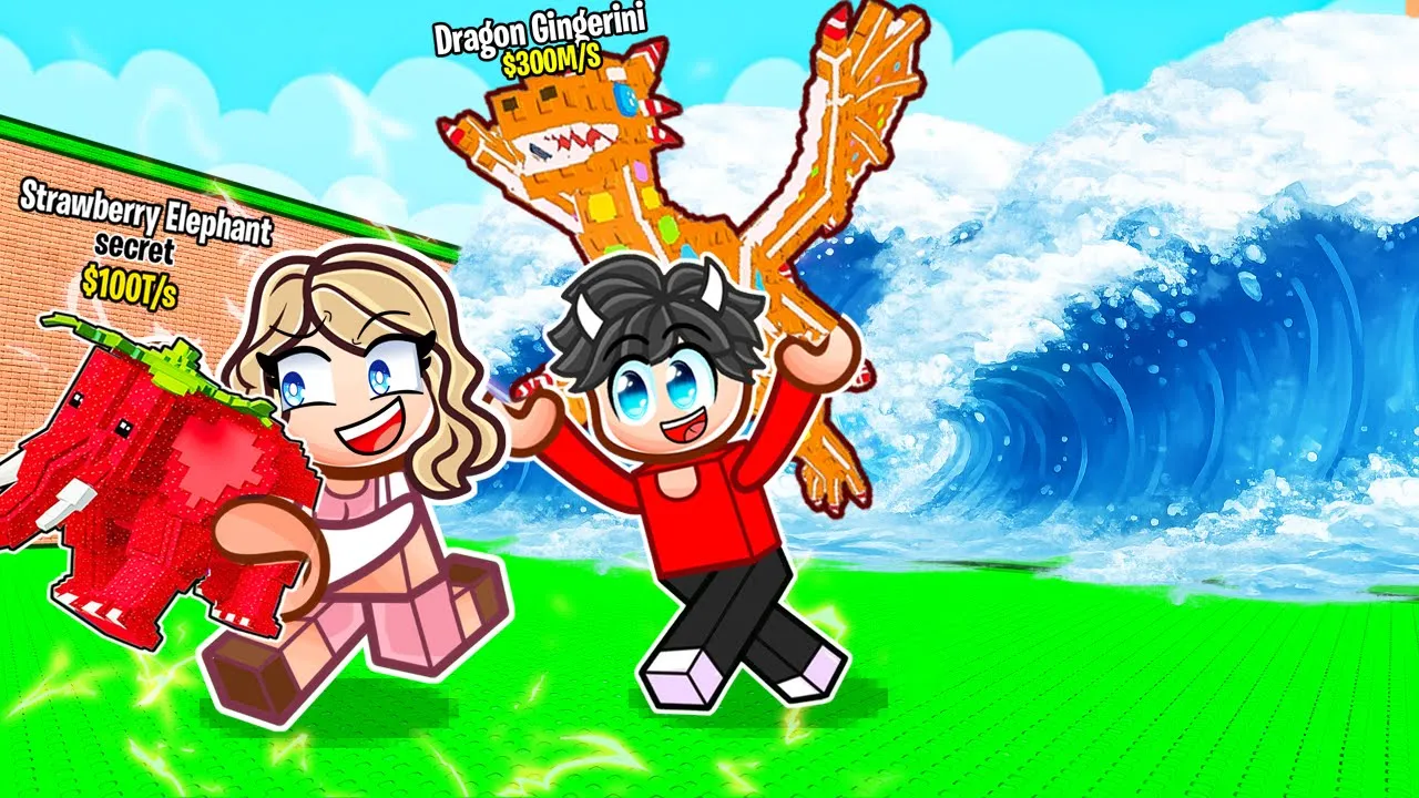 Vi Redder ALLE Brainrots Fra En KÆMPE Tsunami I Roblox!