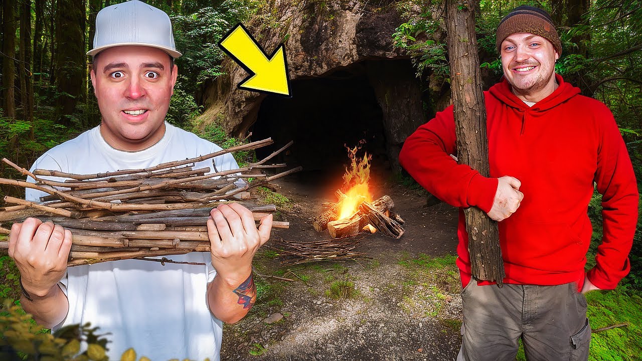 Bygger en KÆMPE hule i skoven