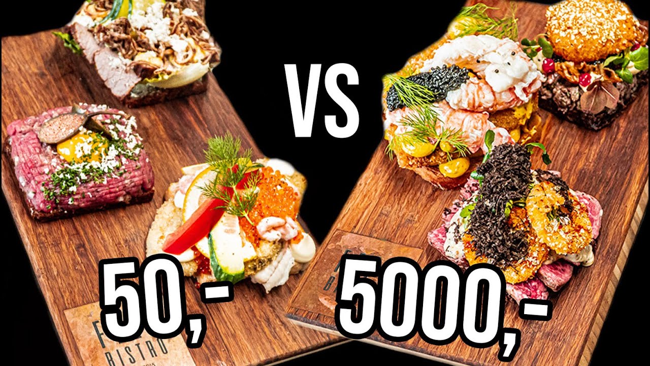 50kr VS 5000kr SMØRREBRØD | BILLIG VS DYR