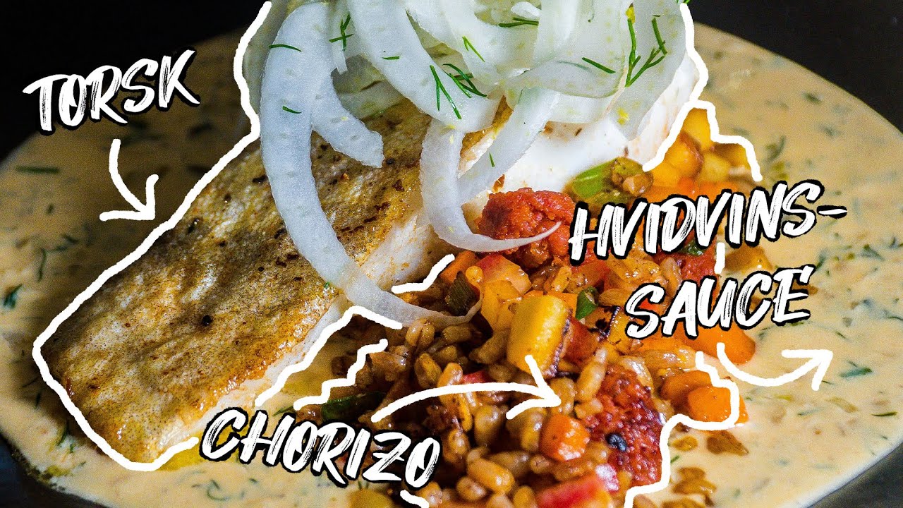Torsk, chorizo & hvidvinssauce | Bedste fiskeret du har set! | Jacob Jørgsholm