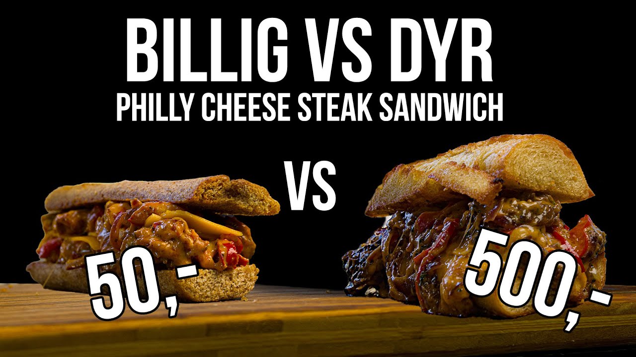 50kr VS 500kr PHILLY CHEESE STEAK SANDWICH | BILLIG VS DYR