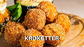 Kroketter med chili, cheese & chorizo | Greasy burger tilbehør | Jacob Jørgsholm