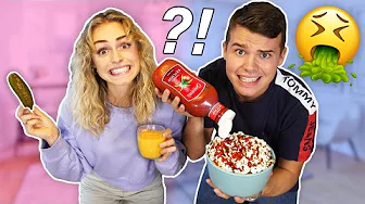 VI TESTER MÆRKELIGE MAD KOMBINATIONER! (Popcorn + Ketchup?!)