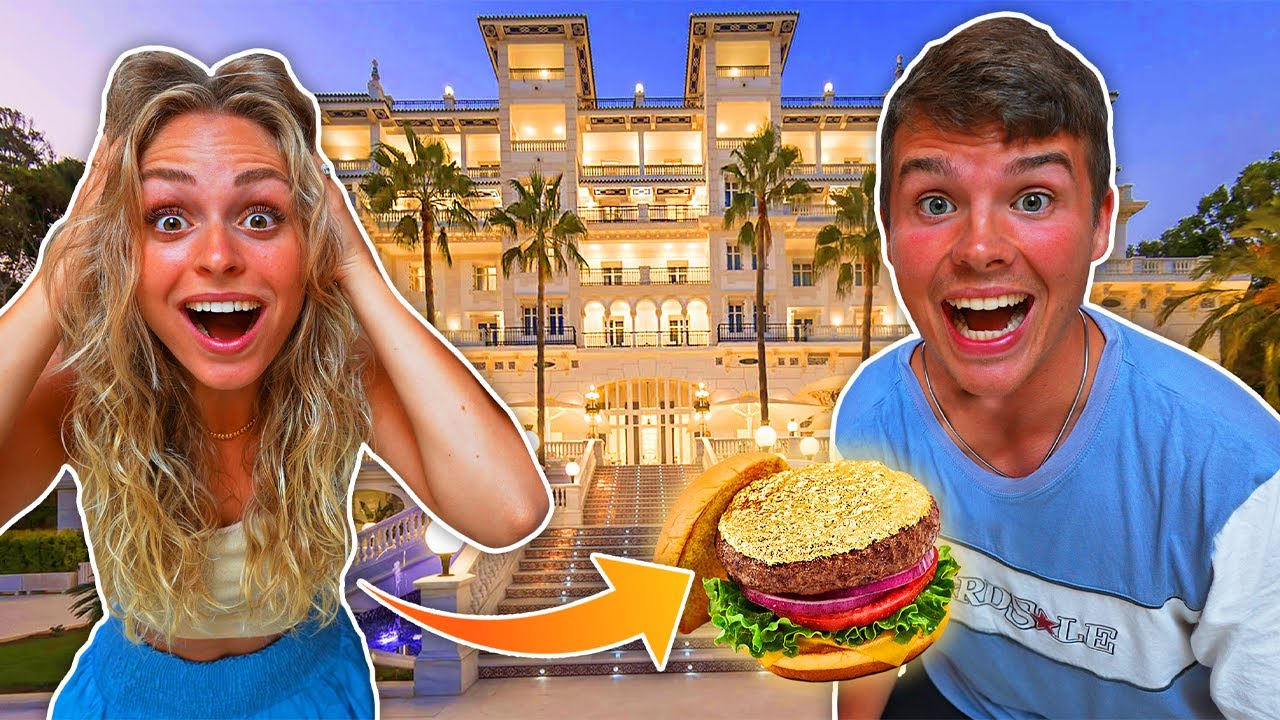 VI OVERNATTER PÅ LUKSUS HOTEL & SMAGER GULD BURGER!