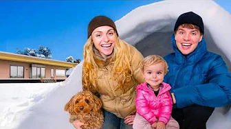 Vi bygger en kæmpe hule i sneen!