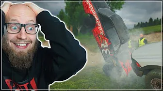 Bil Crasher LODRET i LUFTEN!