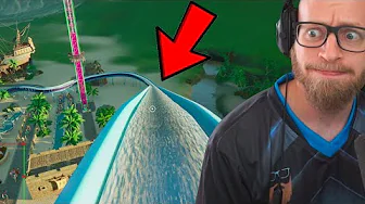 Så jeg byggede en lidt for høj vandrutsjebane i Planet Coaster...